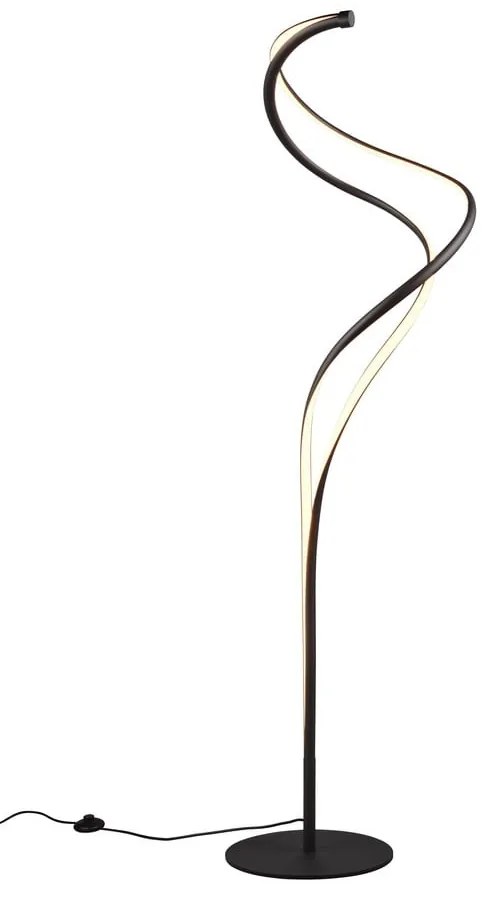 Czarna lampa stojąca LED z metalowym kloszem (wys. 160 cm) Nala – Trio Select