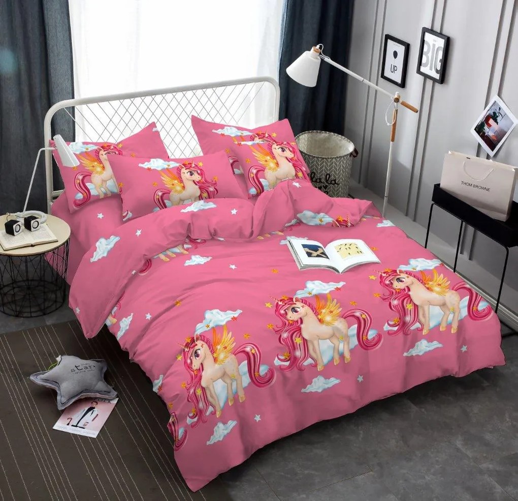 PrzytulneMieszkanie.pl PrzytulneMieszkanie.pl Dziecięca pościel KONIK różowa Rozmiar pościeli: 2 szt 70 x 80 cm | 160 x 200 cm