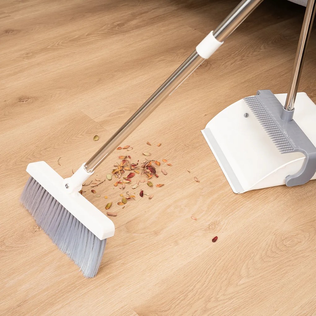 4Home Miotła ze śmietniczką na drążku Leniuch