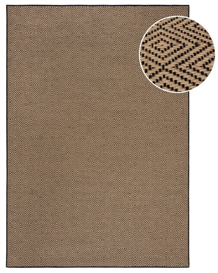 Czarno-naturalny dywan z juty 160x230 cm Diamond – Flair Rugs