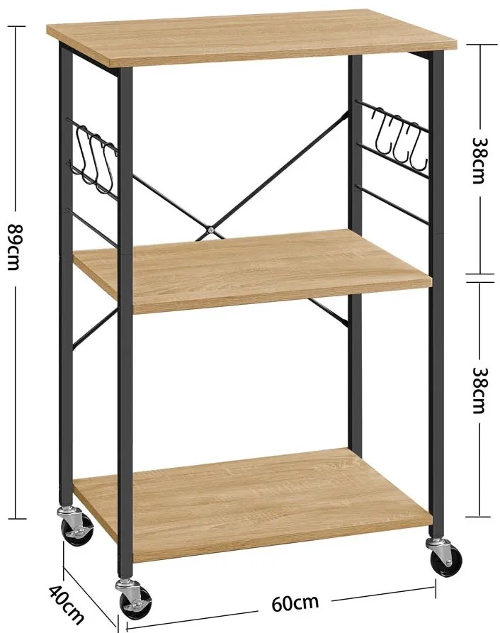 Mobilna szafka kuchenna dąb sonoma B0-L93
