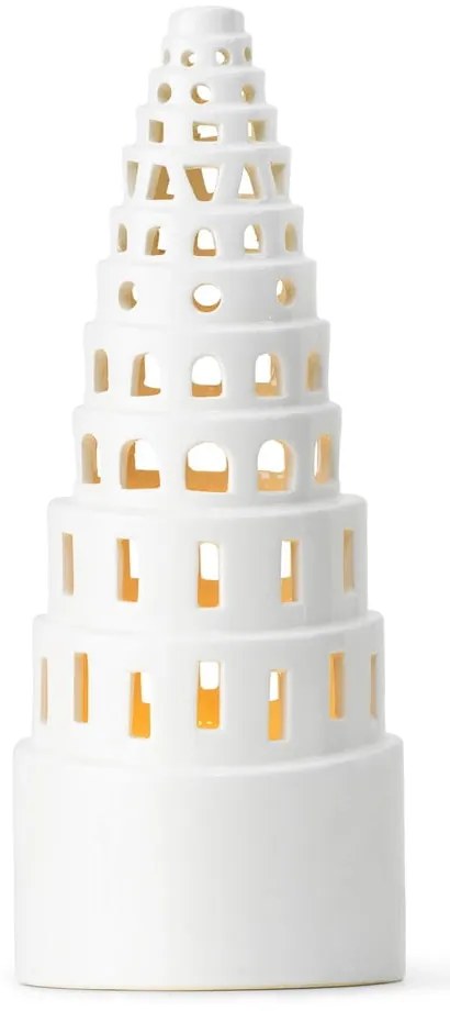 Biały ceramiczny świecznik świąteczny Kähler Design Lighthouse, ø 9 cm