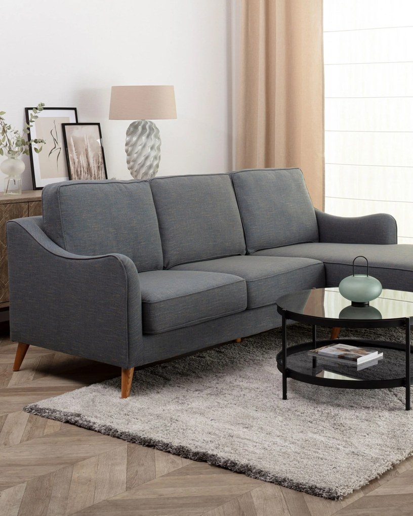 Sofa narożna Venuste denim blue/brown