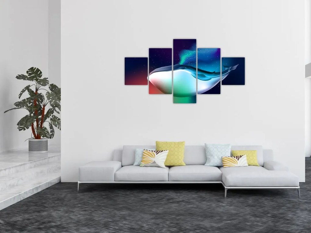 Obraz - Kosmiczny wieloryb (125x70 cm)