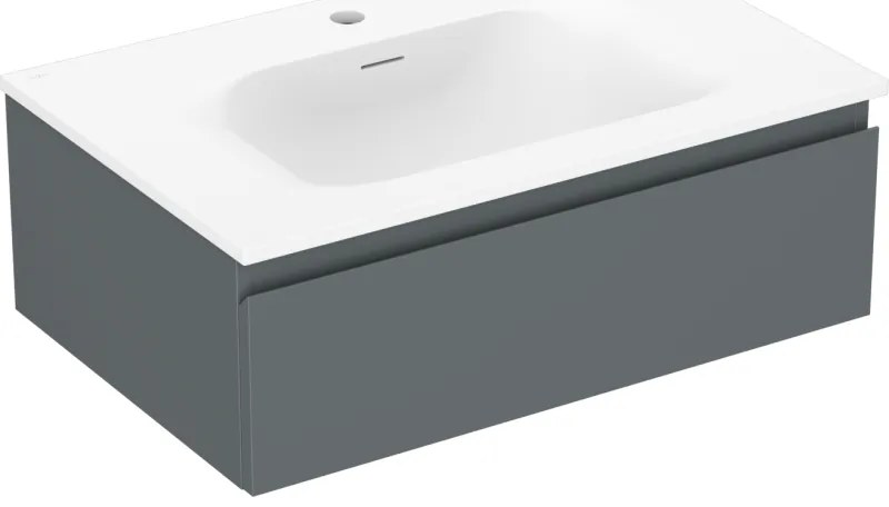 Mexen Orio szafka łazienkowa 70 cm z umywalką Vela, 1 szuflada, grafit mat/biała mat - 91A10-07023-1-BF66-W23M01