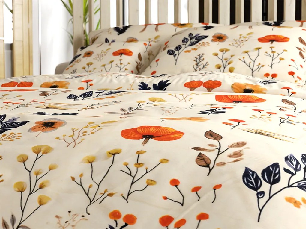 PrzytulneMieszkanie.pl PrzytulneMieszkanie.pl Pościel z mikropluszu PAPAVA kremowa Rozmiar pościeli: 2 szt 70 x 90 cm | 200 x 220 cm