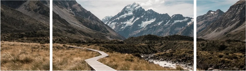 Obraz - Chodnik w dolinie góry Mt. Cook (170x50 cm)