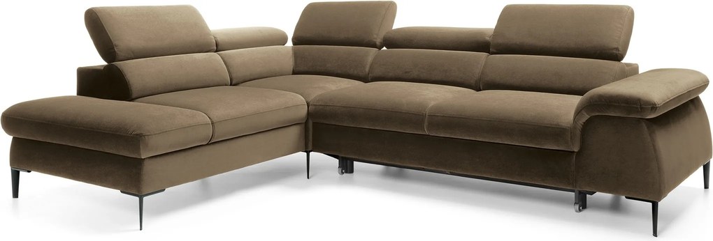 Masseno Narożnik MESTO z funkcją spania i pojemnikiem na pościel Narozniki L, Rozkładana sofa - Zielony, VOGUE 10
