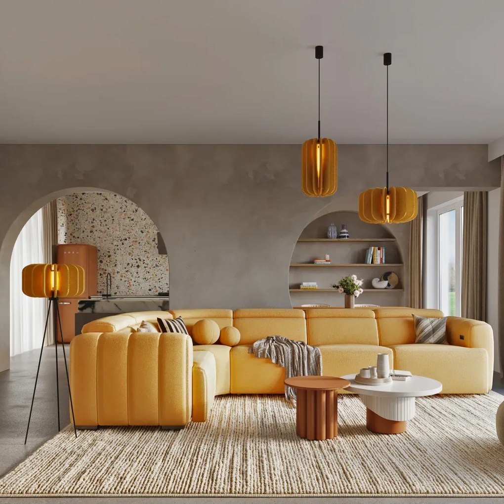 Żółta wisząca lampa  z filcu M157 P9-L83