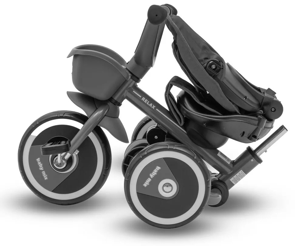 Baby Mix Dziecięcy rowerek trójkołowy 5w1 Relax 365°, szary