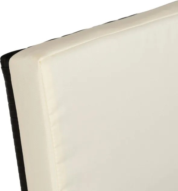 Zestaw Mebli Ogrodowych BONITO Czarny/Kremowy Fotele Pufy Stolik Technorattan Nowoczesny