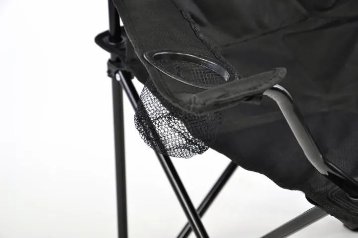 Zestaw na camping - 2x składane krzesło z uchwytem - czarne