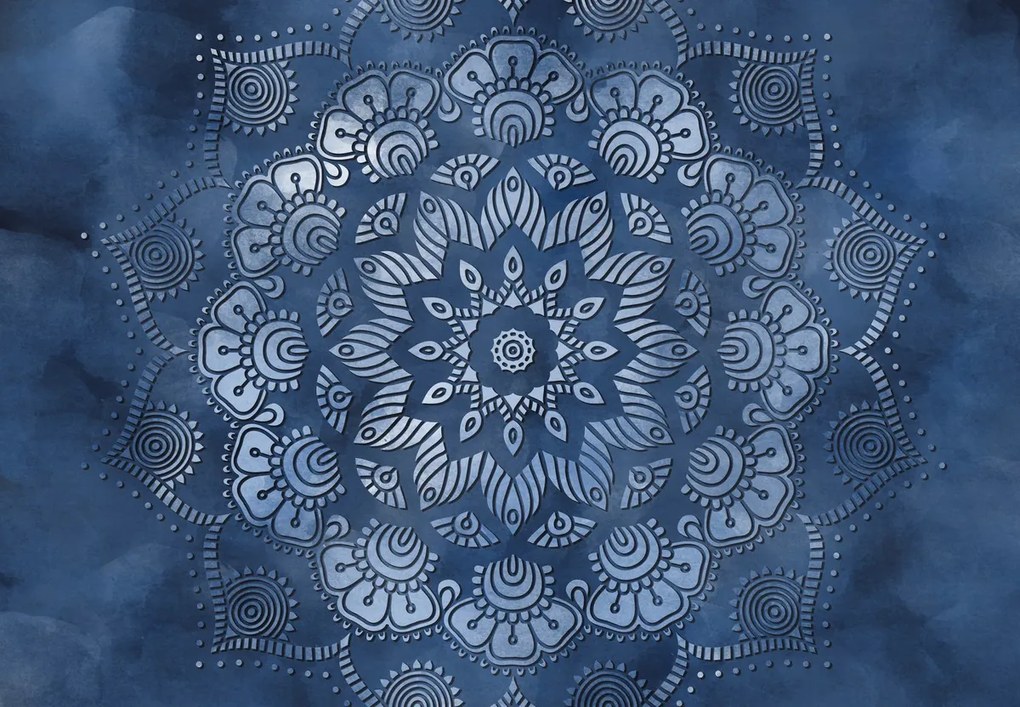 Fototapeta - Niebieska mandala (196x136 cm)