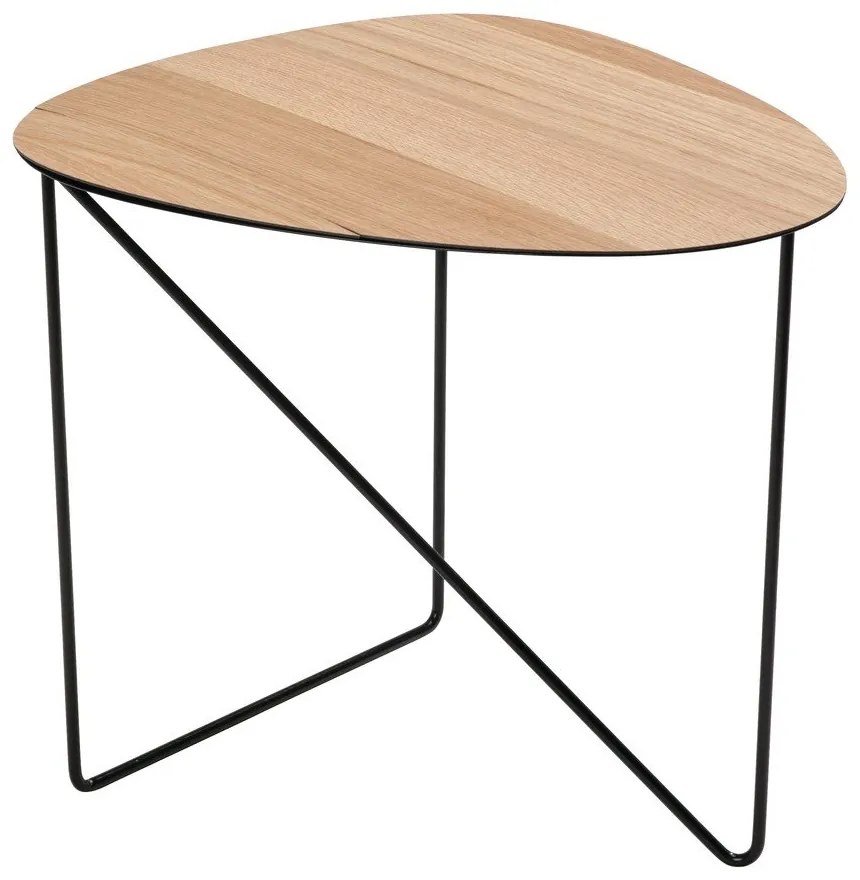 Metalowy stolik w naturalnym kolorze 44x50 cm Curve L Wood – LIND DNA
