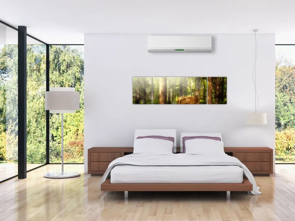 Obraz jelenia w lesie (170x50 cm)
