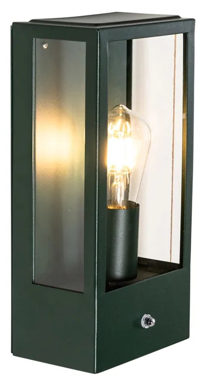 Zewnetrzna Lampa ścienna zewnętrzna ciemnozielona z czujnikiem zmierzchu IP44 - RotterdamPrzemysłowy Oswietlenie zewnetrzne