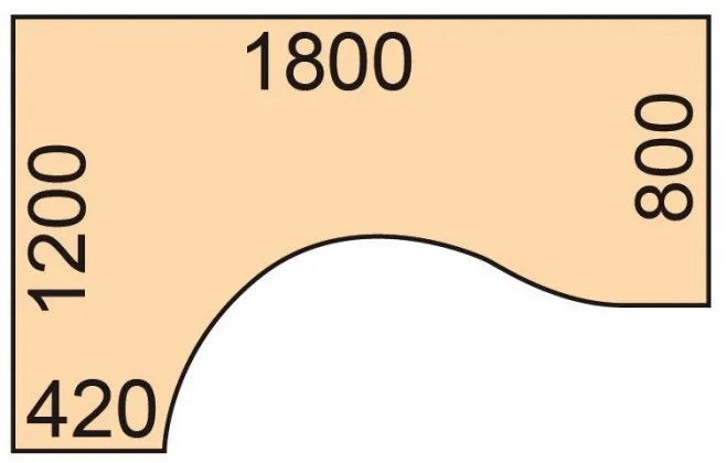 Ergonomiczne biurko  PRIMO GRAY, 180x120 cm, lewe, szary/brzoza