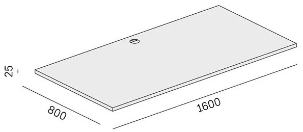 Blat roboczy do biurka BLOCK, 1600 x 800 x 25 mm, pomarańczowy