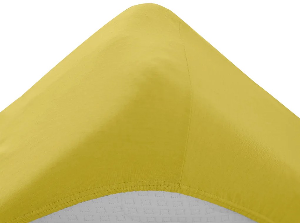 PrzytulneMieszkanie.pl Jersey prześcieradło dziecięce żółte 70x140 cm