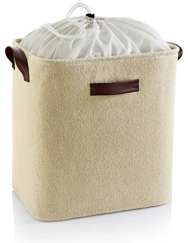 Beżowy tekstylny kosz na pranie 55 l – Mioli Decor