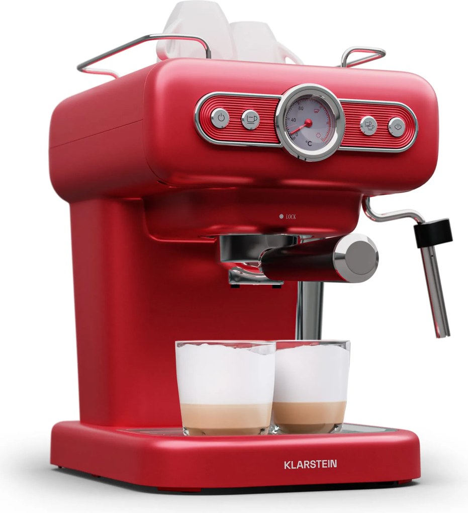 Klarstein Espressionata Evo 950W 19bar Ekspres Kolbowy Czerwony