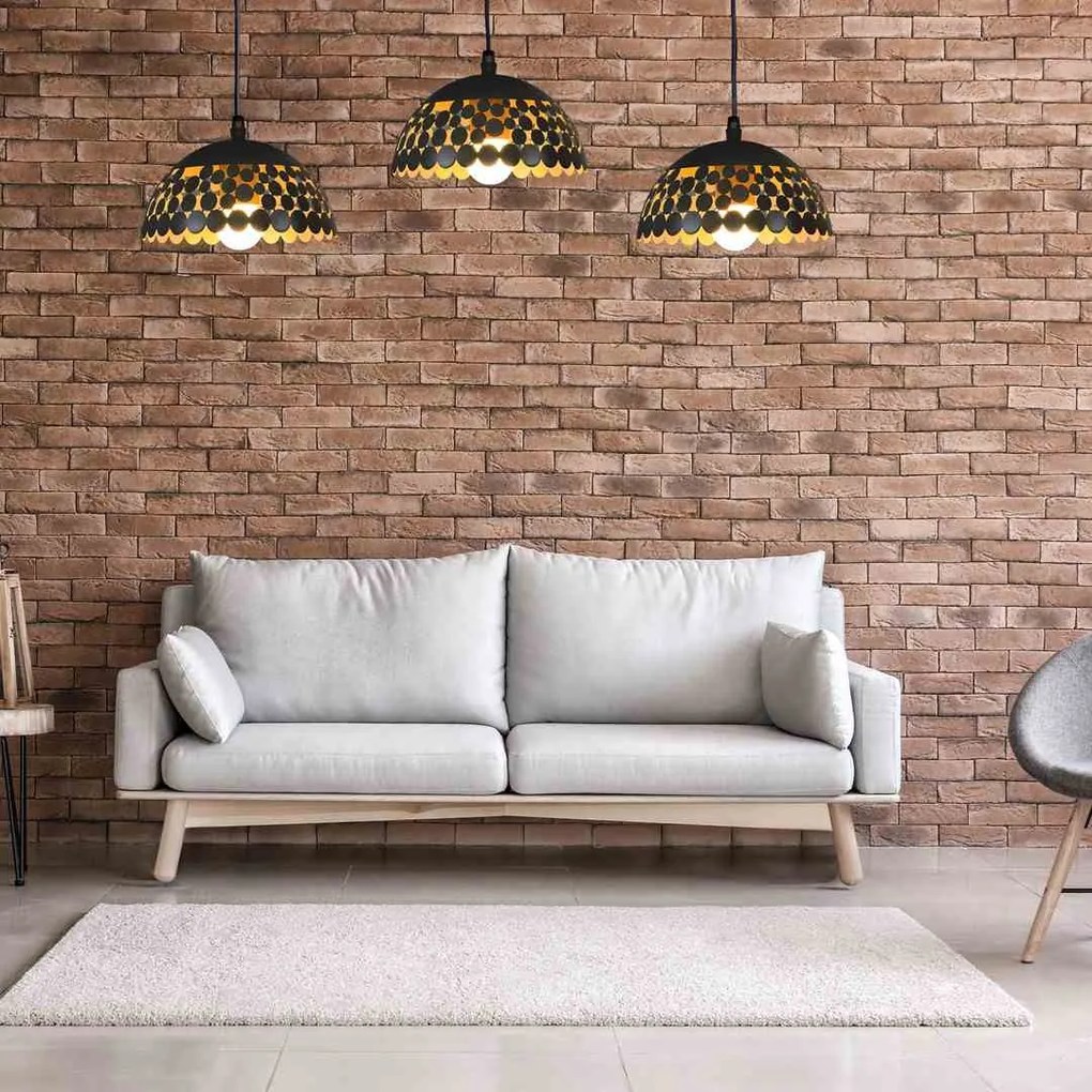 Lampa wisząca LISA BLACK 3xE27, potrójna, czarna