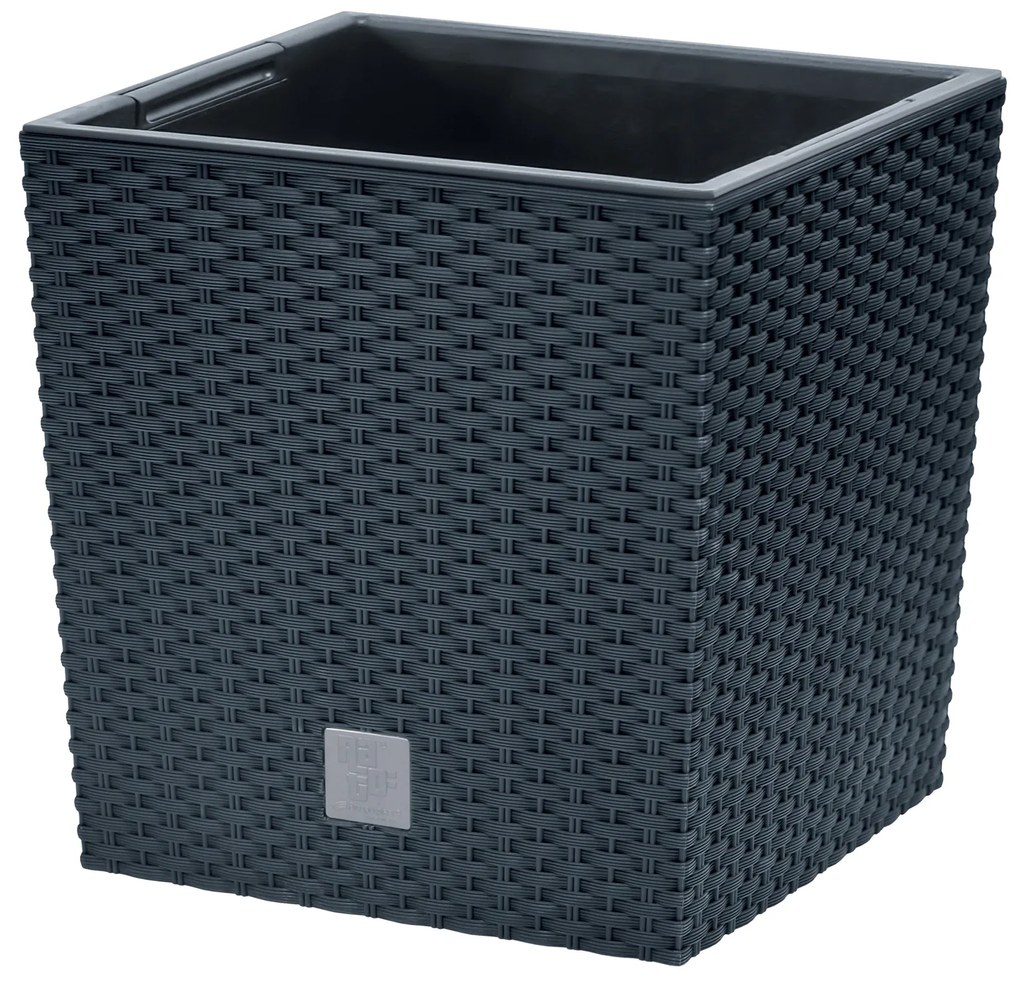 Donica ogrodowa z wkładem Rato Low 17 x 17 x 17 cm antracyt PROSPERPLAST