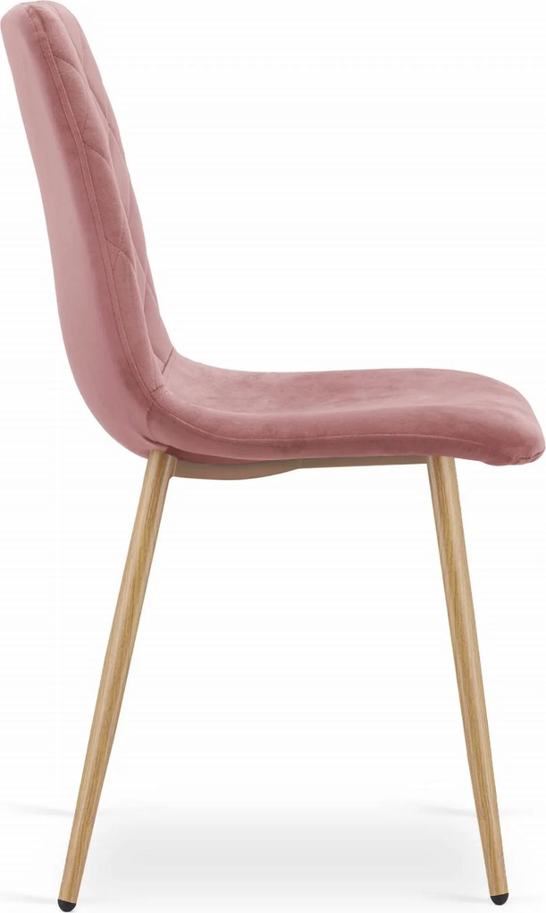 Różowe krzesło do kuchni TURIN aksamitne