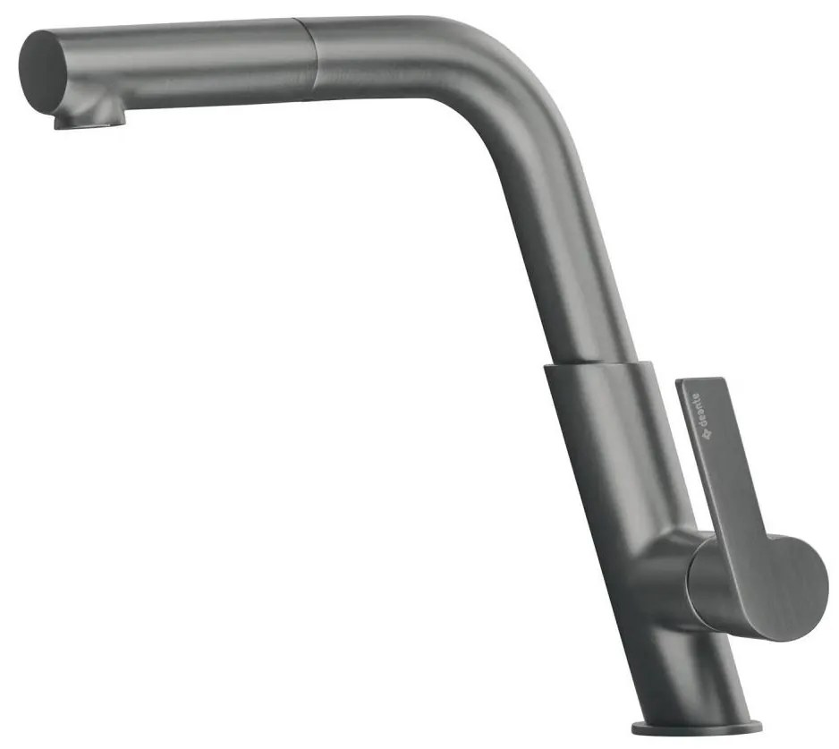 Deante BQS_D73M - Bateria zlewozmywakowa z wyciąganą wylewką SILIA, tytanowa