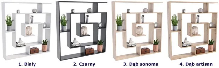 Wielopoziomowy Regał Nowoczesny Dąb Artisan 60 Cm W7-T18
