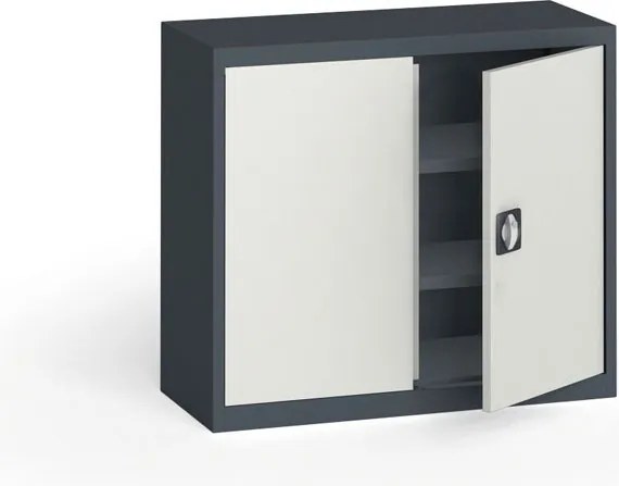 Szafa metalowa, 800 x 950 x 400 mm, 2 półki, grafitowy / szary