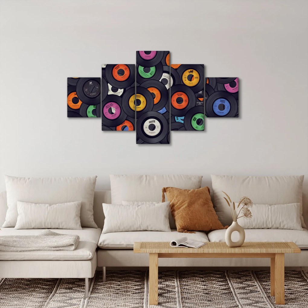 Obraz - Muzyczne płyty gramofonowe (125x70 cm)
