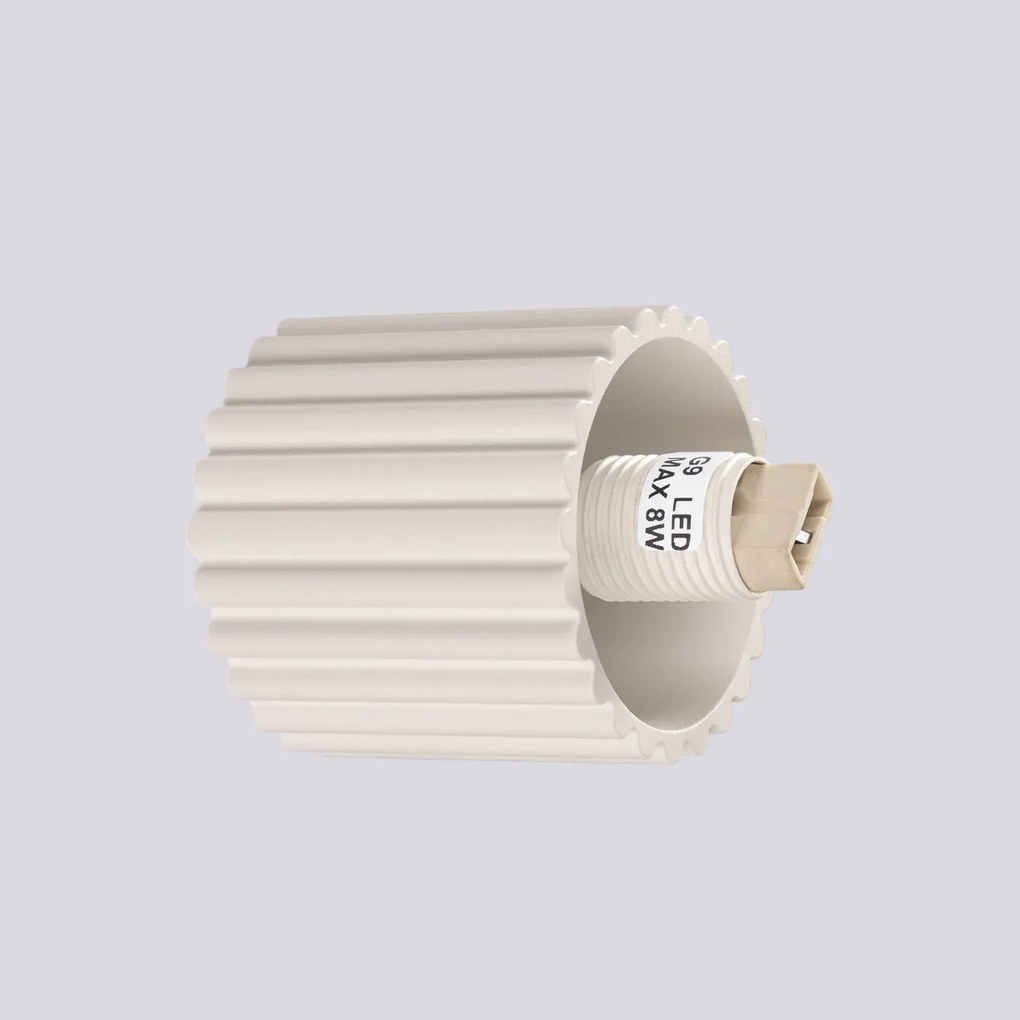Kinkiet HALO beżowy IP44 ryflowany SOLLUX LIGHTING