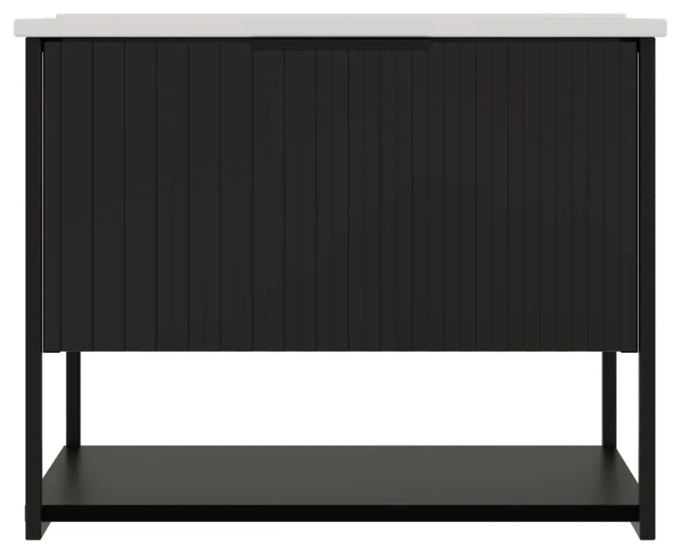 Szafka pod umywalkę TURF BLACK VINTAGE 60-1S 60cm czarna STRAMA