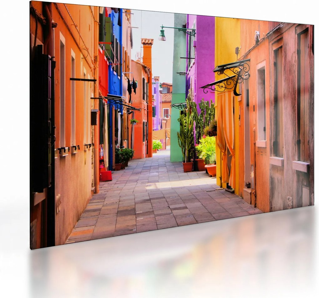 Obraz na szkle - Kolorowy dom w Burano, Wenecja (70x50 cm)