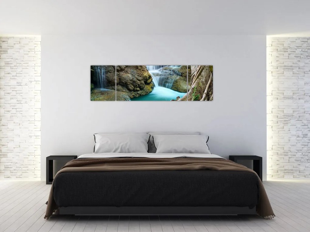 Obraz - Rzeka z wodospadami (170x50 cm)