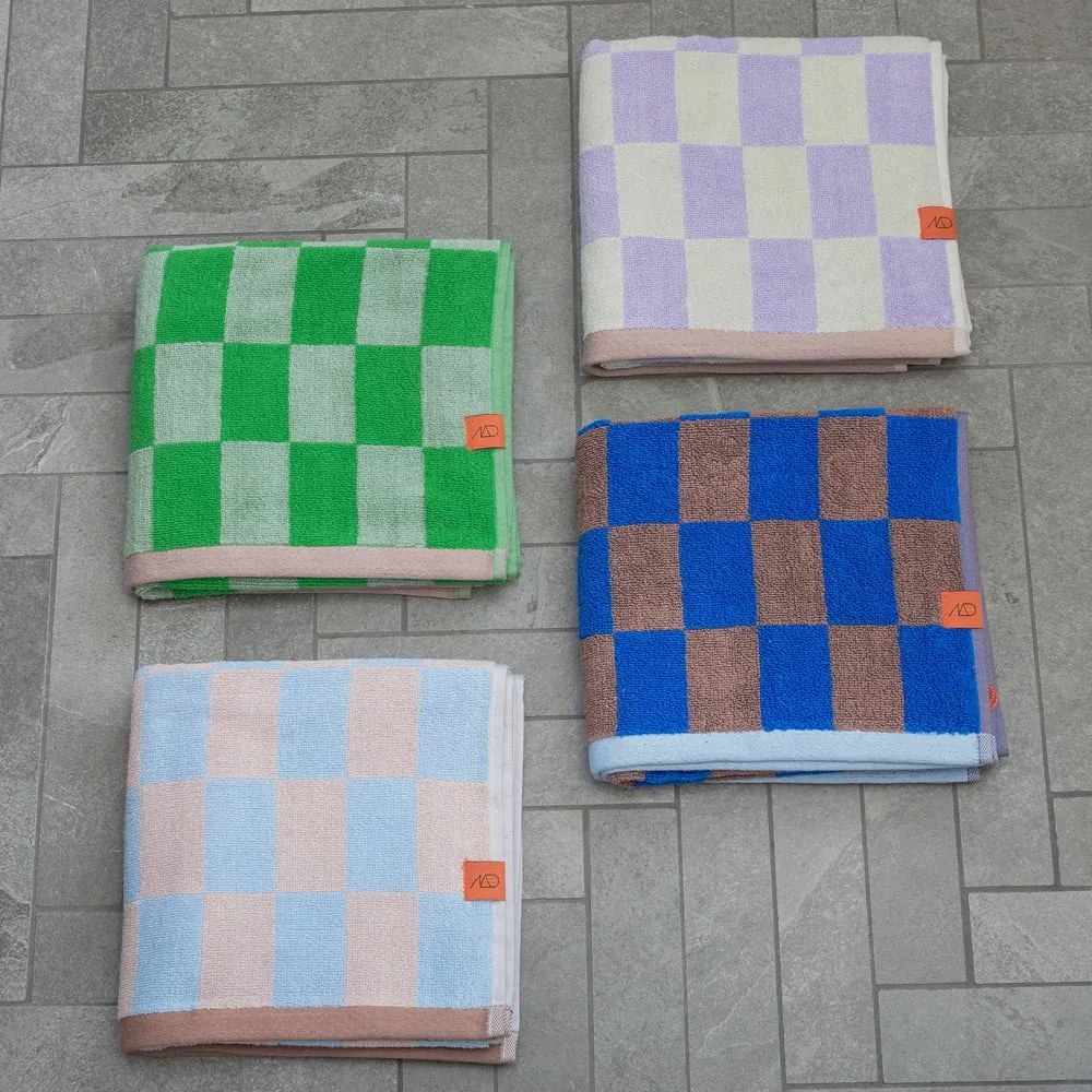 Zielony ręcznik z bawełny organicznej 50x90 cm Retro – Mette Ditmer Denmark