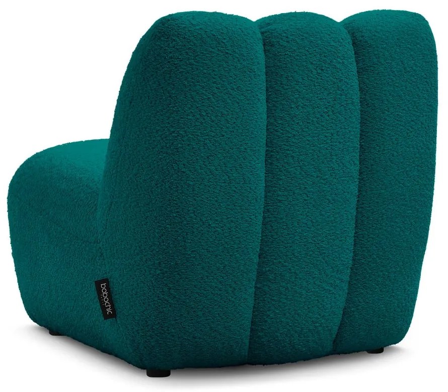 Turkusowy fotel z materiału bouclé Janissaire – Bobochic Paris