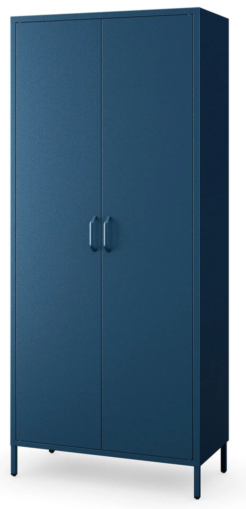Szafa na ubrania metalowa granatowa: Modern FLAVIO, 800 x 1850 x 450 mm