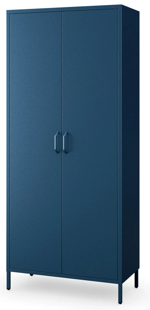 Szafa na ubrania metalowa loftowa na nóżkach granatowa, 800x1850x450 mm: FLAVIO Modern