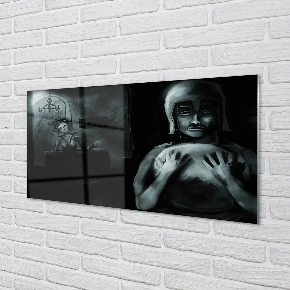 Panel szklany do Kuchni Mroczne Sylwetki