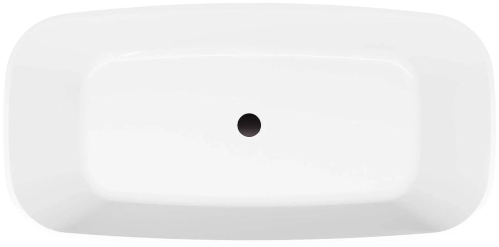 Wanna wolnostojąca NAVI owalna biała z konglomeratu 150 x 70 cm bez przelewu cienki rant | Różne kolory korków : Kolor korka - Czarny