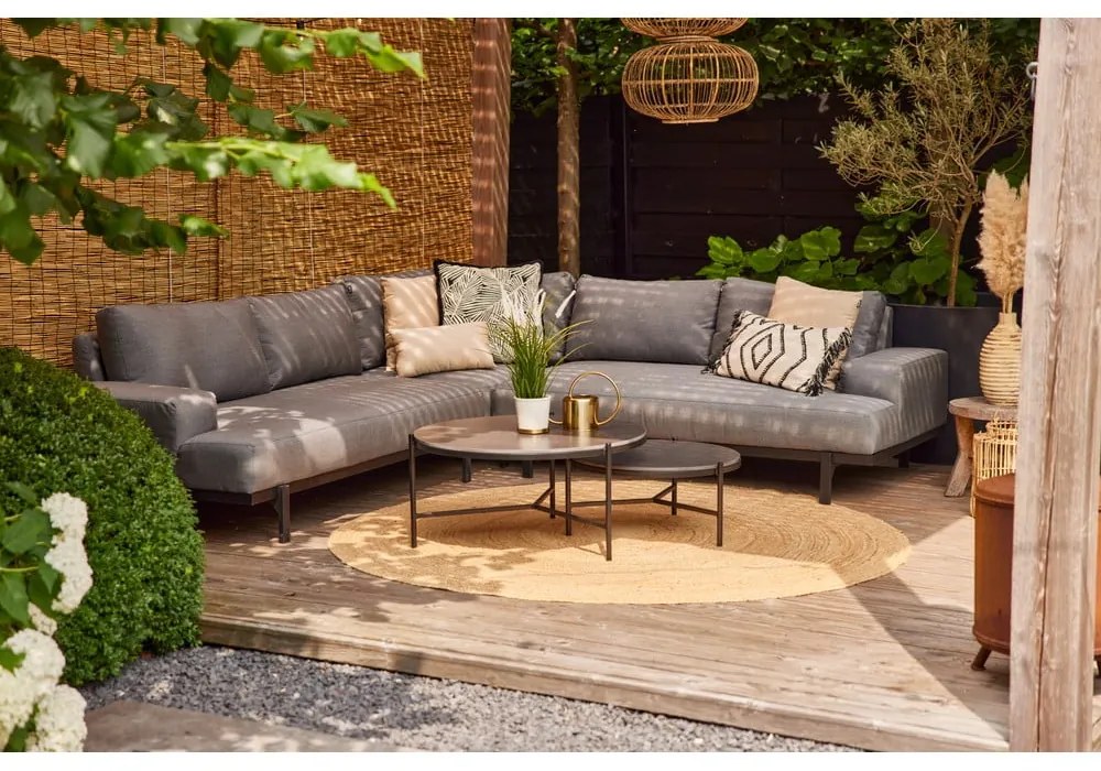 Szara sofa ogrodowa (lewostronna) Lucas − Hartman