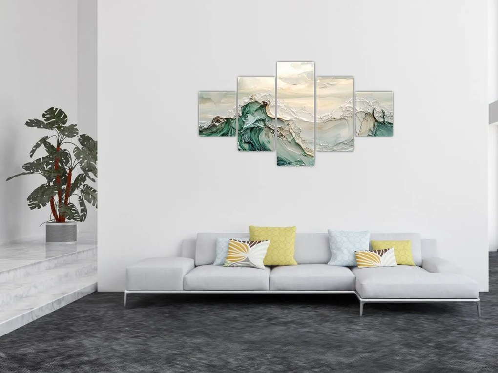 Obraz - 3D abstrakcja morza (125x70 cm)