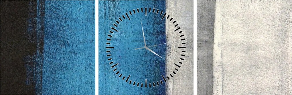 Obraz - Abstrakcja (z zegarem) (90x30 cm)