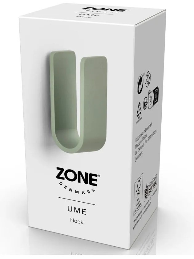 Szarozielony metalowy haczyk ścienny Ume – Zone