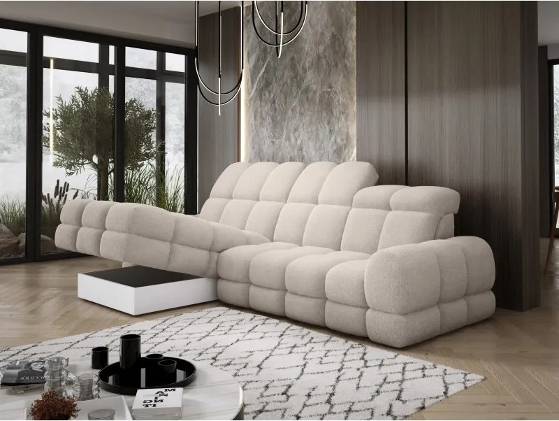 Narożnik TOLLO MINI S Lewostronny Elektryczna regulacja Bubble 03 kolor Beżowy WERSAL