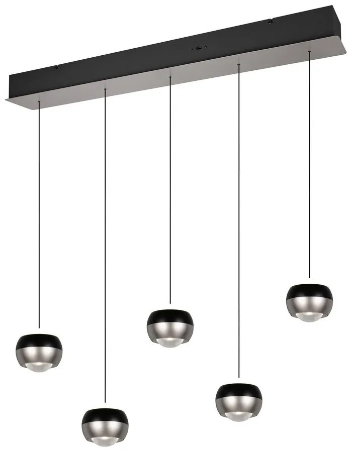 Czarna/w kolorze srebra lampa wisząca LED Orbit – Trio Select