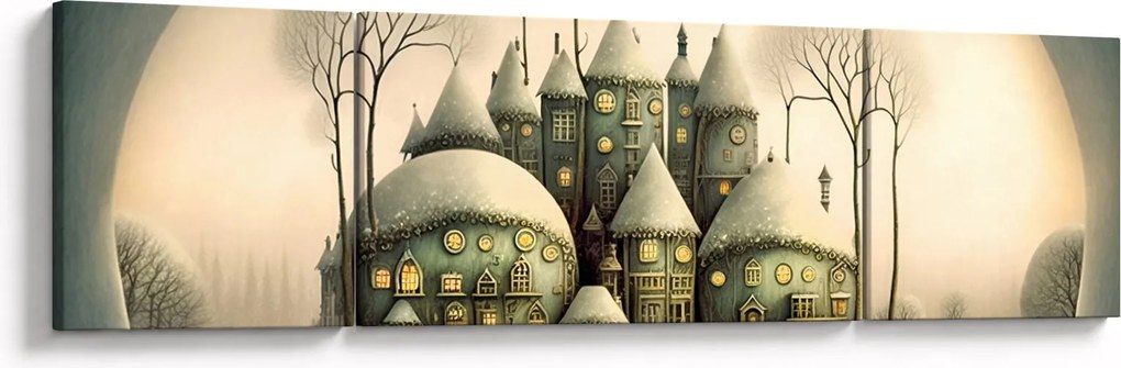 Obraz - Bajkowe domki (170x50 cm)