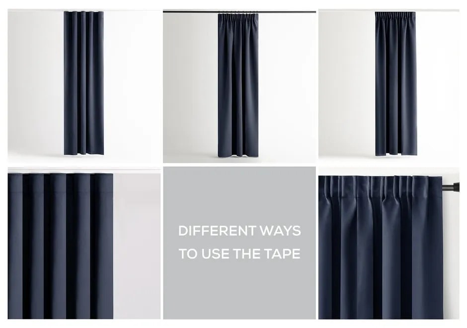 Ciemnoniebieska zasłona termiczna/częściowo zaciemniająca (dimout) 140x270 cm Kierra – Restilo